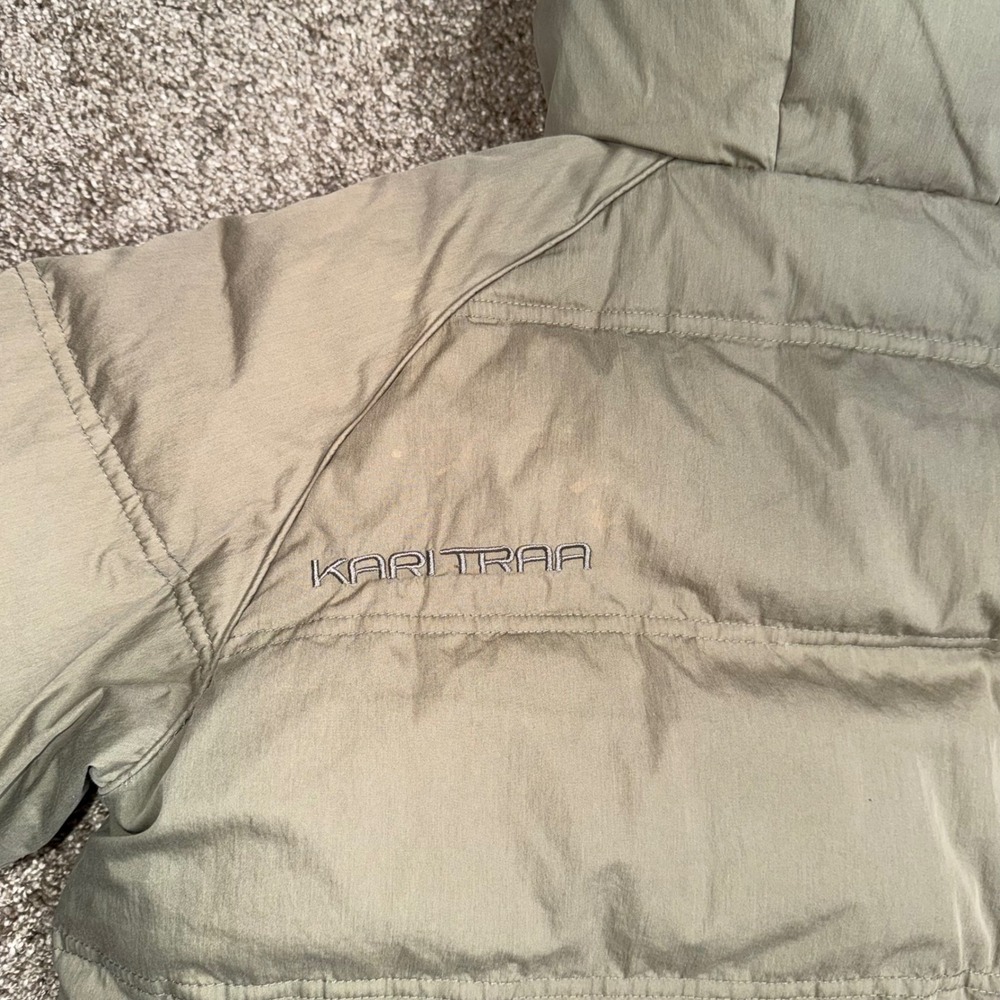 Kari Traa Puffer Parka Jacket Womens Large Green Good Long Hooded Quilted Coat - Picture 7 of 10